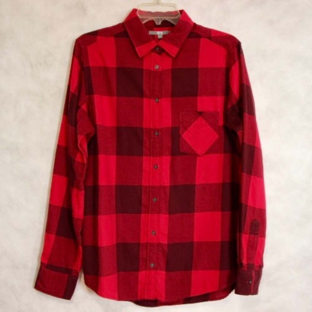 Uniqlo Plaid Front Button/Pocket Shirt Large